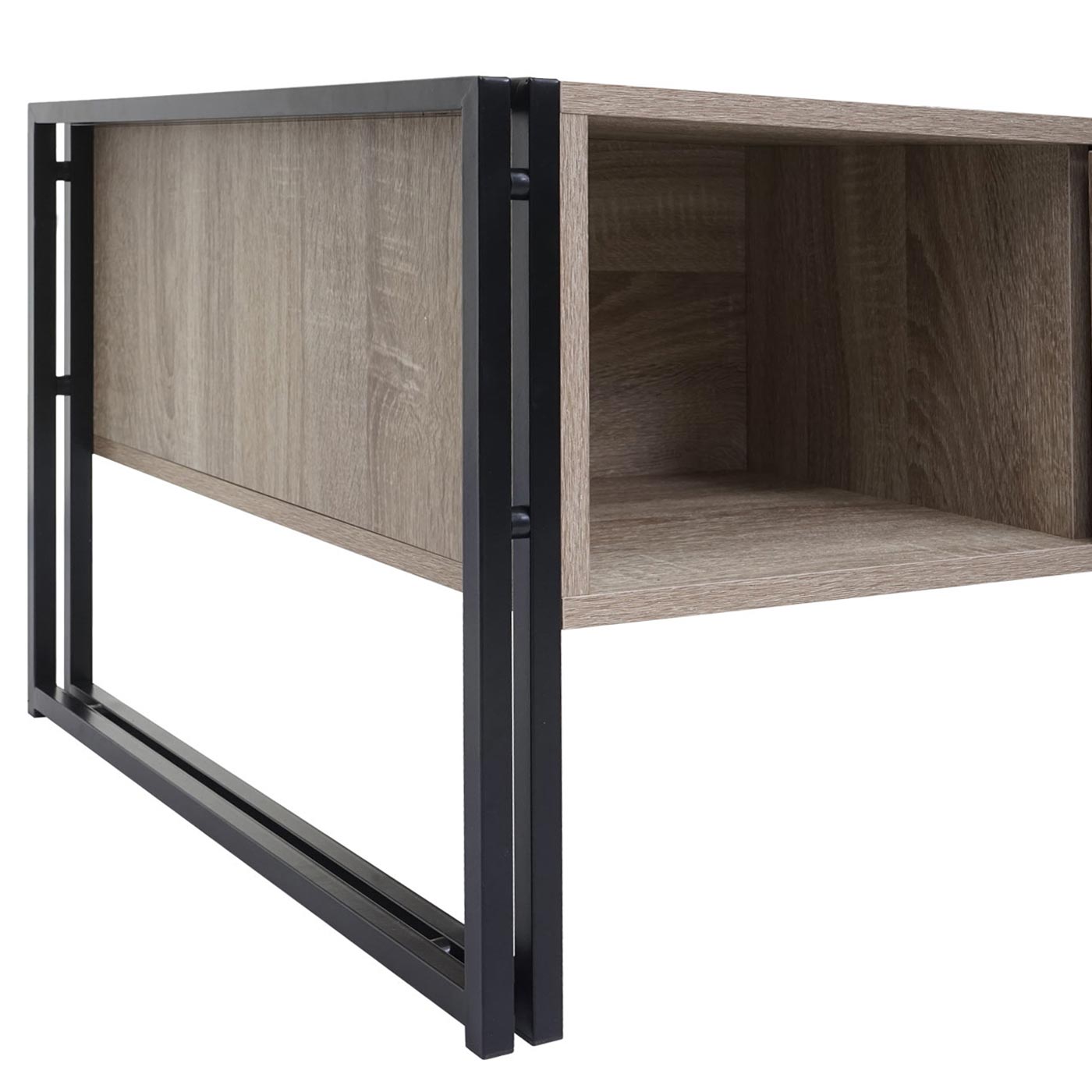 Cosmo Casa - Salontafel - 3D-structuur - Metaal - Eikenlook - 45×110×60 cm