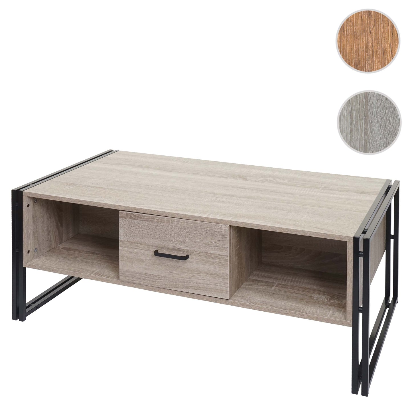 Cosmo Casa - Salontafel - 3D-structuur - Metaal - Eikenlook - 45×110×60 cm
