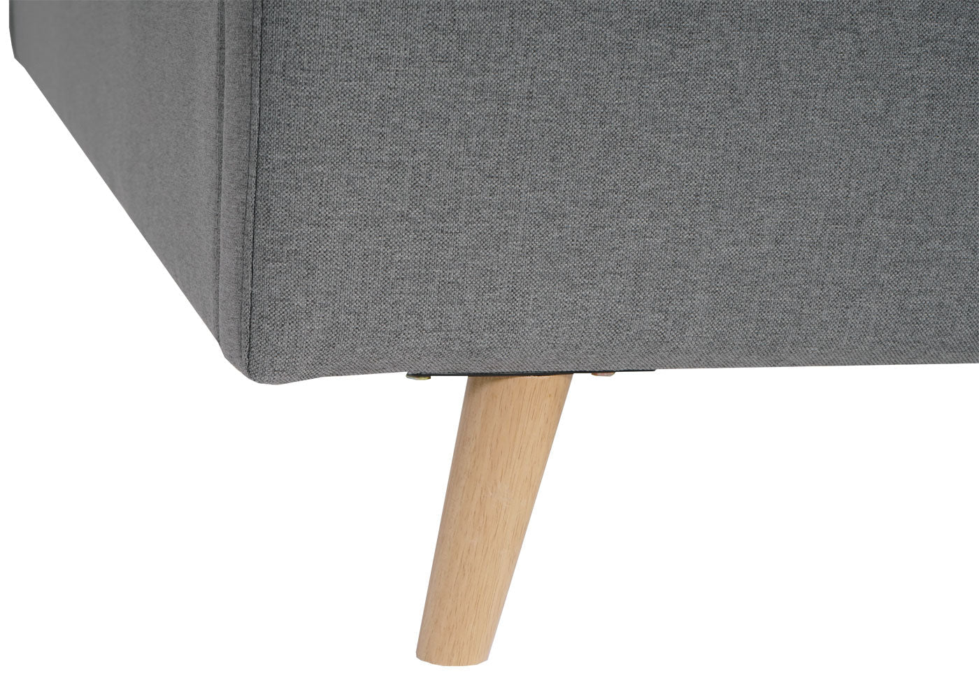 Cosmo Casa - Gestoffeerd Bed - Met lattenbodem - Massief hout - Grijs - 160×200 cm