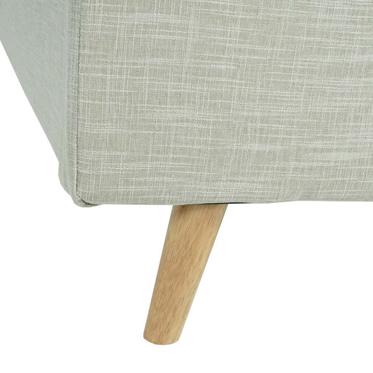 Cosmo Casa - Gestoffeerd Bed - Met lattenbodem - Massief hout - Crème-Beige - 160×200 cm