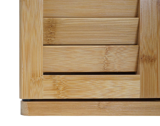 Cosmo Casa - Spiegelkast - Badkamerspiegelkast Hangkast - Bamboe - 3 Planken & 3 Deuren & Spiegel - 60×60×15 cm