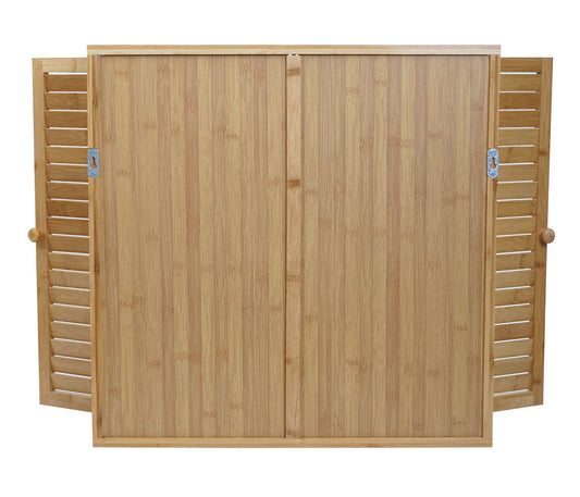 Cosmo Casa - Spiegelkast - Badkamerspiegelkast Hangkast - Bamboe - 3 Planken & 3 Deuren & Spiegel - 60×60×15 cm