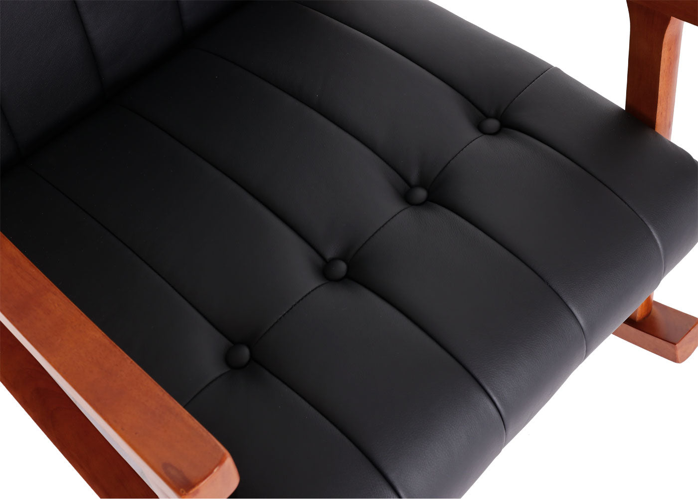 Cosmo Casa - Schommelstoel - Relax - Kunstleer - Zwart