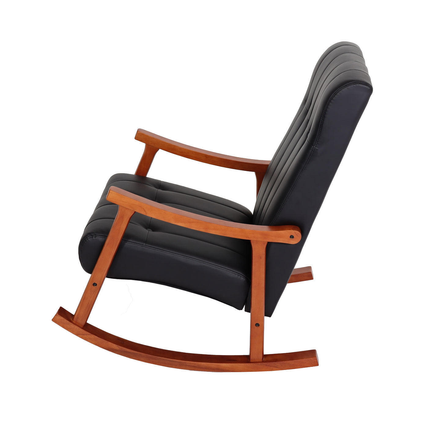 Cosmo Casa - Schommelstoel - Relax - Kunstleer - Zwart