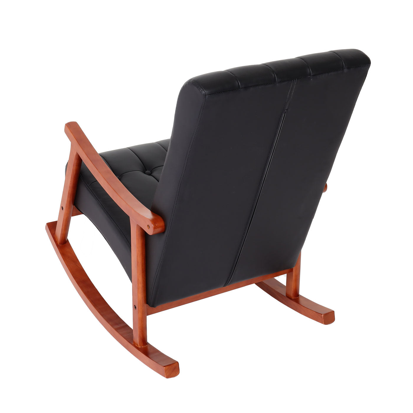 Cosmo Casa - Schommelstoel - Relax - Kunstleer - Zwart