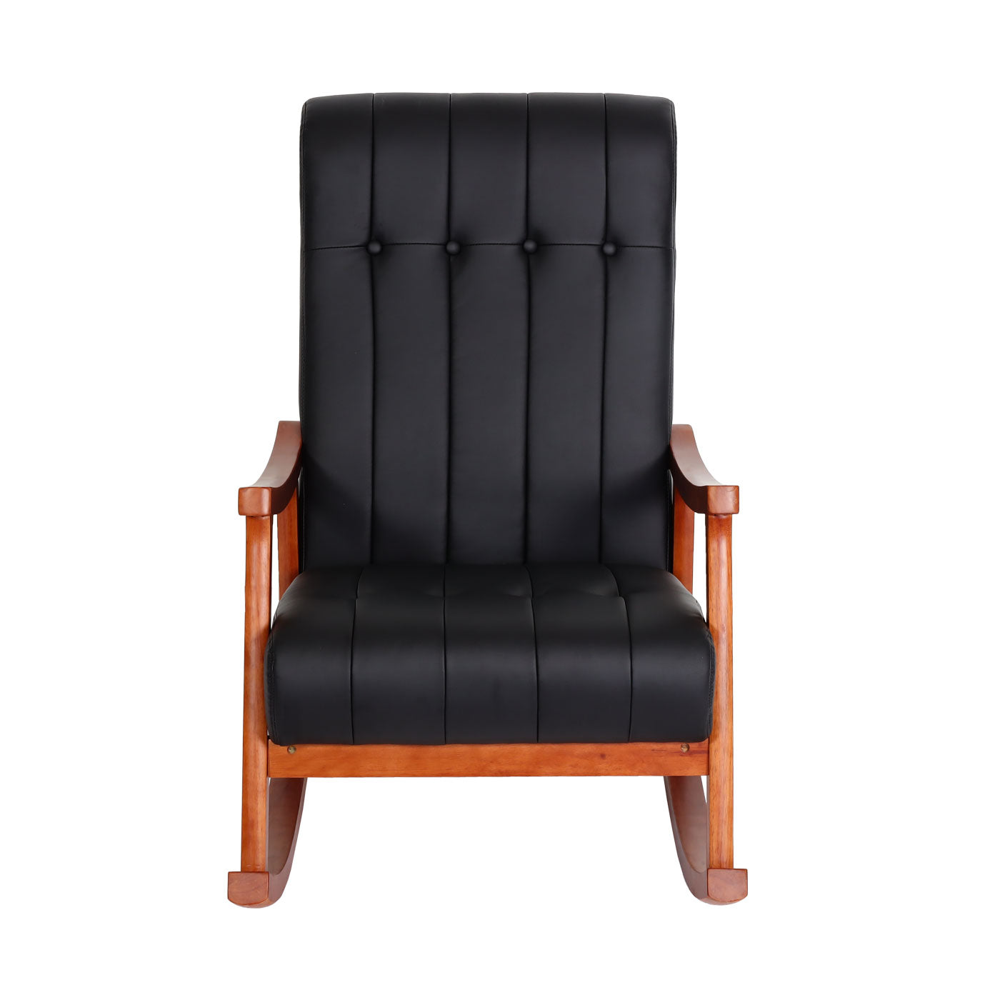 Cosmo Casa - Schommelstoel - Relax - Kunstleer - Zwart