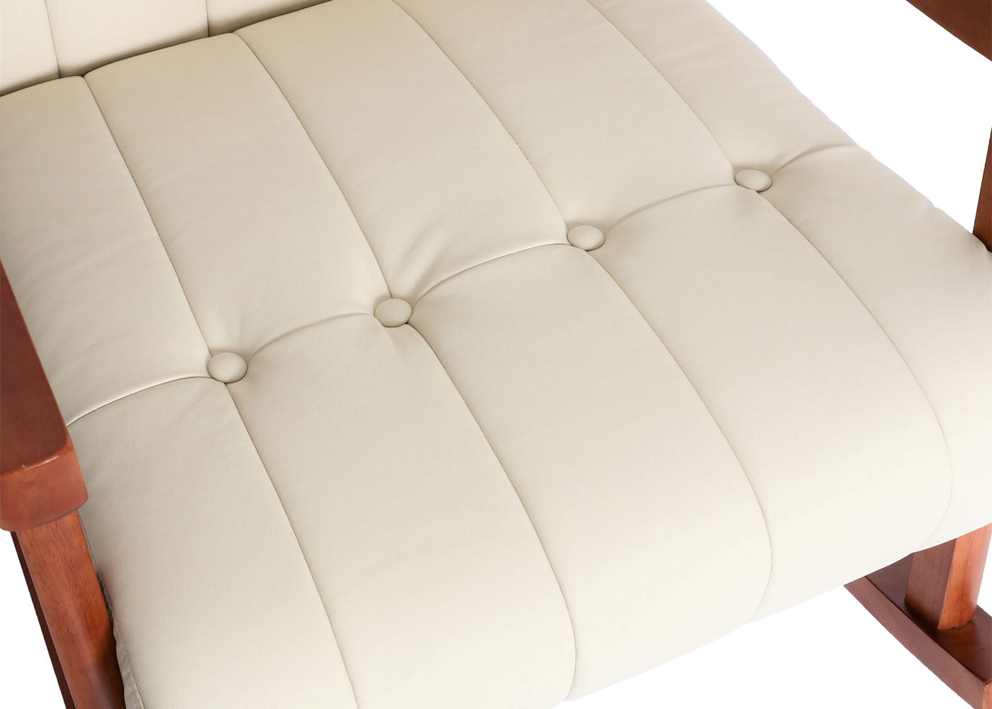 Cosmo Casa - Schommelstoel - Relax - Kunstleer - Crème