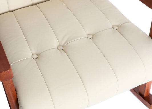 Cosmo Casa - Schommelstoel - Relax - Kunstleer - Crème