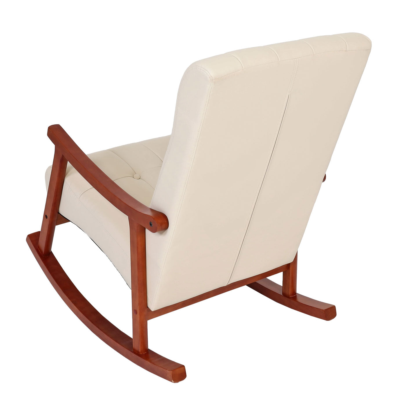 Cosmo Casa - Schommelstoel - Relax - Kunstleer - Crème