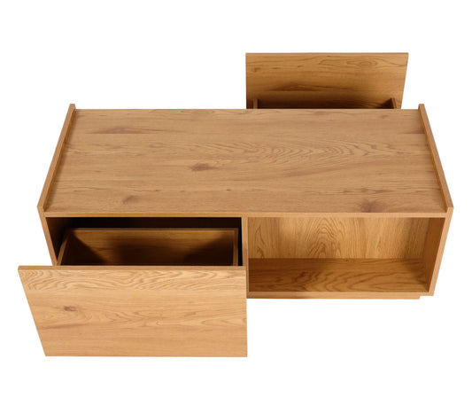 Cosmo Casa - Salontafel - Lade - MDF - Eikenlook - 110×50×40 cm
