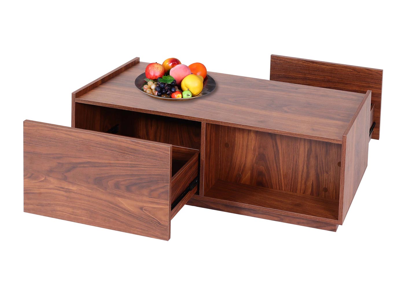 Cosmo Casa - Salontafel - Lade - MDF - Walnootlook - 110×50×40 cm