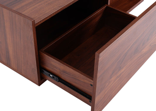 Cosmo Casa - Salontafel - Lade - MDF - Walnootlook - 110×50×40 cm