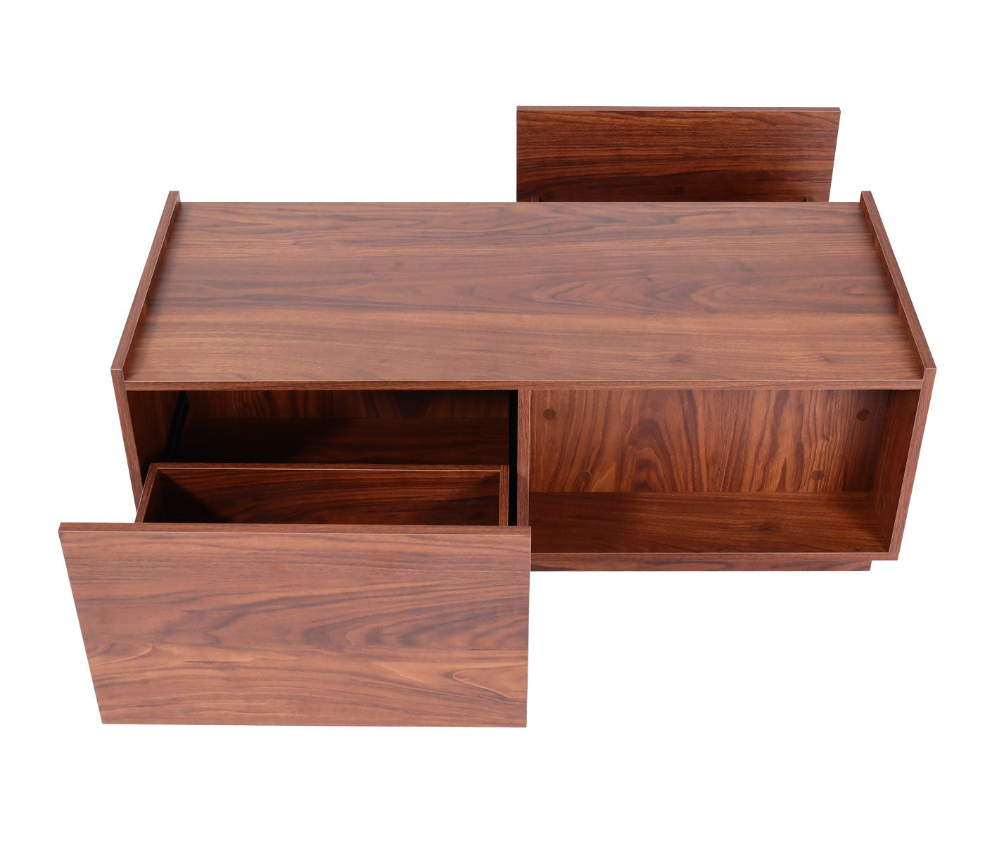 Cosmo Casa - Salontafel - Lade - MDF - Walnootlook - 110×50×40 cm