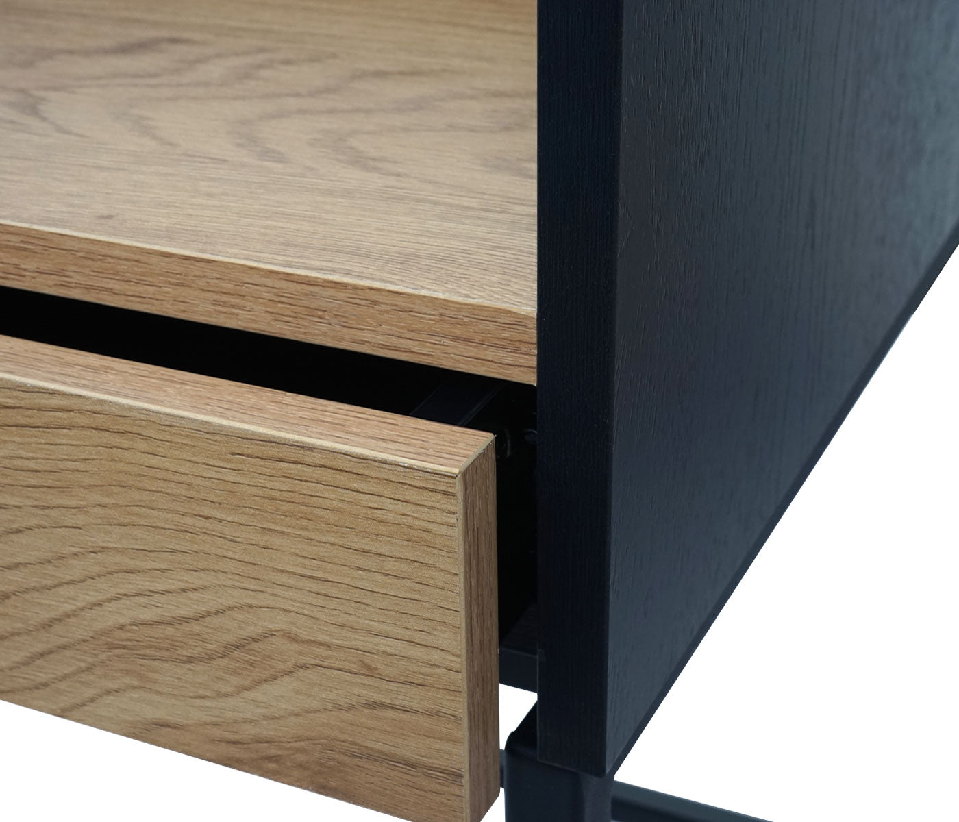 Cosmo Casa - Bureau - Computertafel/Werktafel met Lade - Eikenlook MDF & Metaal - 120×50 cm