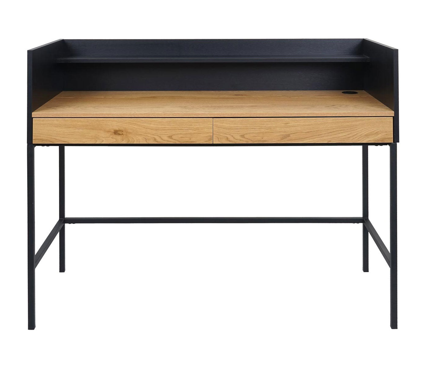 Cosmo Casa - Bureau - Computertafel/Werktafel met Lade - Eikenlook MDF & Metaal - 120×50 cm