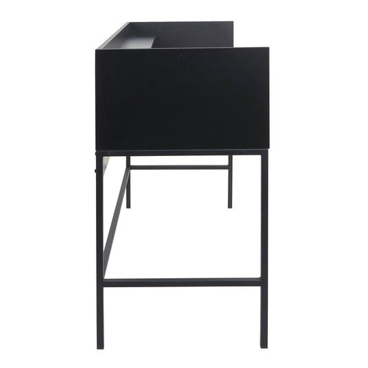Cosmo Casa - Bureau - Computertafel/Werktafel met Lade - Eikenlook MDF & Metaal - 120×50 cm