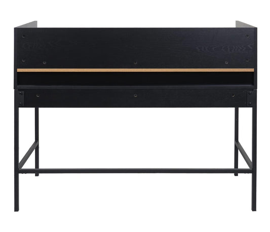 Cosmo Casa - Bureau - Computertafel/Werktafel met Lade - Eikenlook MDF & Metaal - 120×50 cm