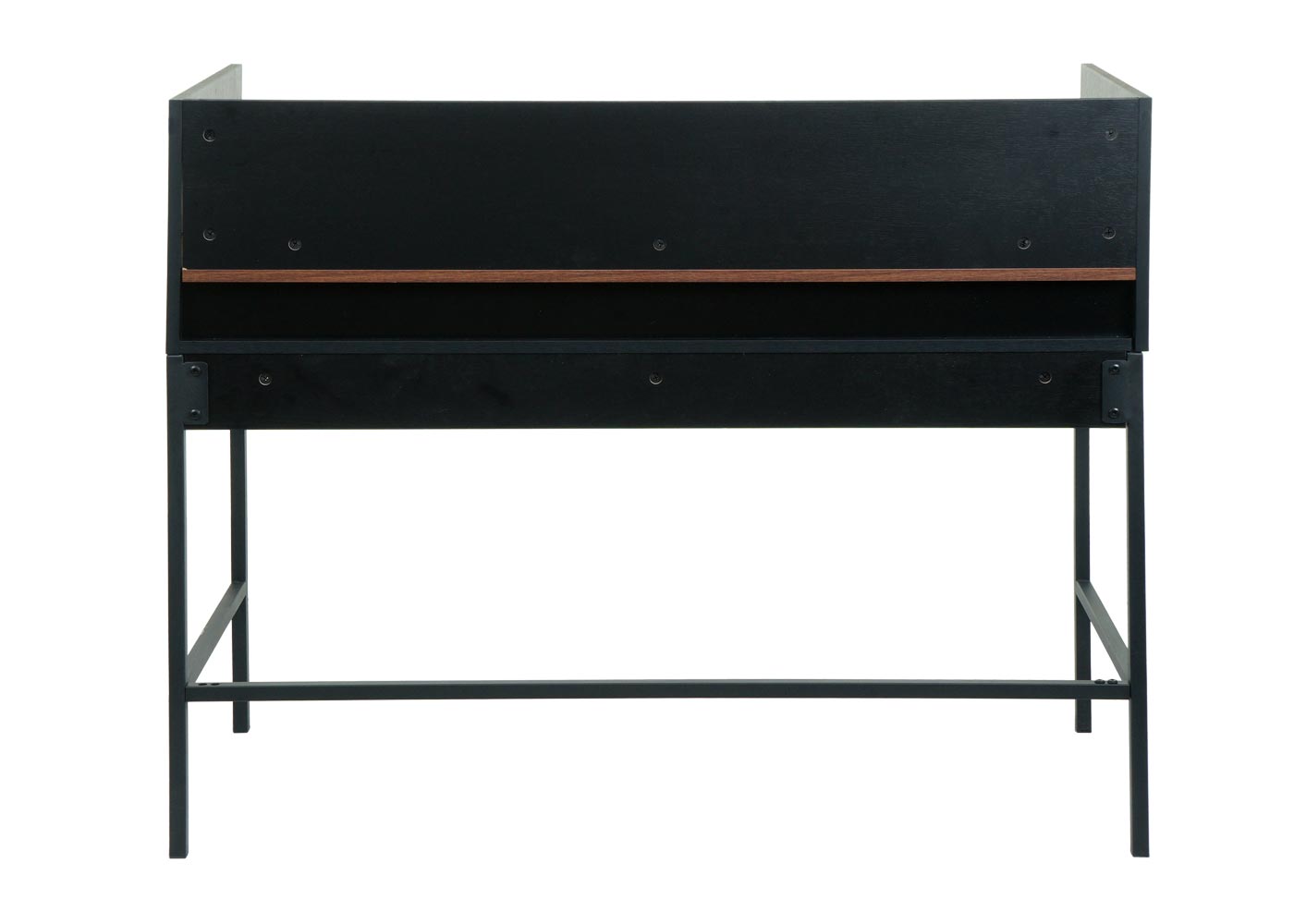 Cosmo Casa - Bureau - Computertafel/Werktafel met Lade - Walnootlook MDF & Metaal - 120×50 cm