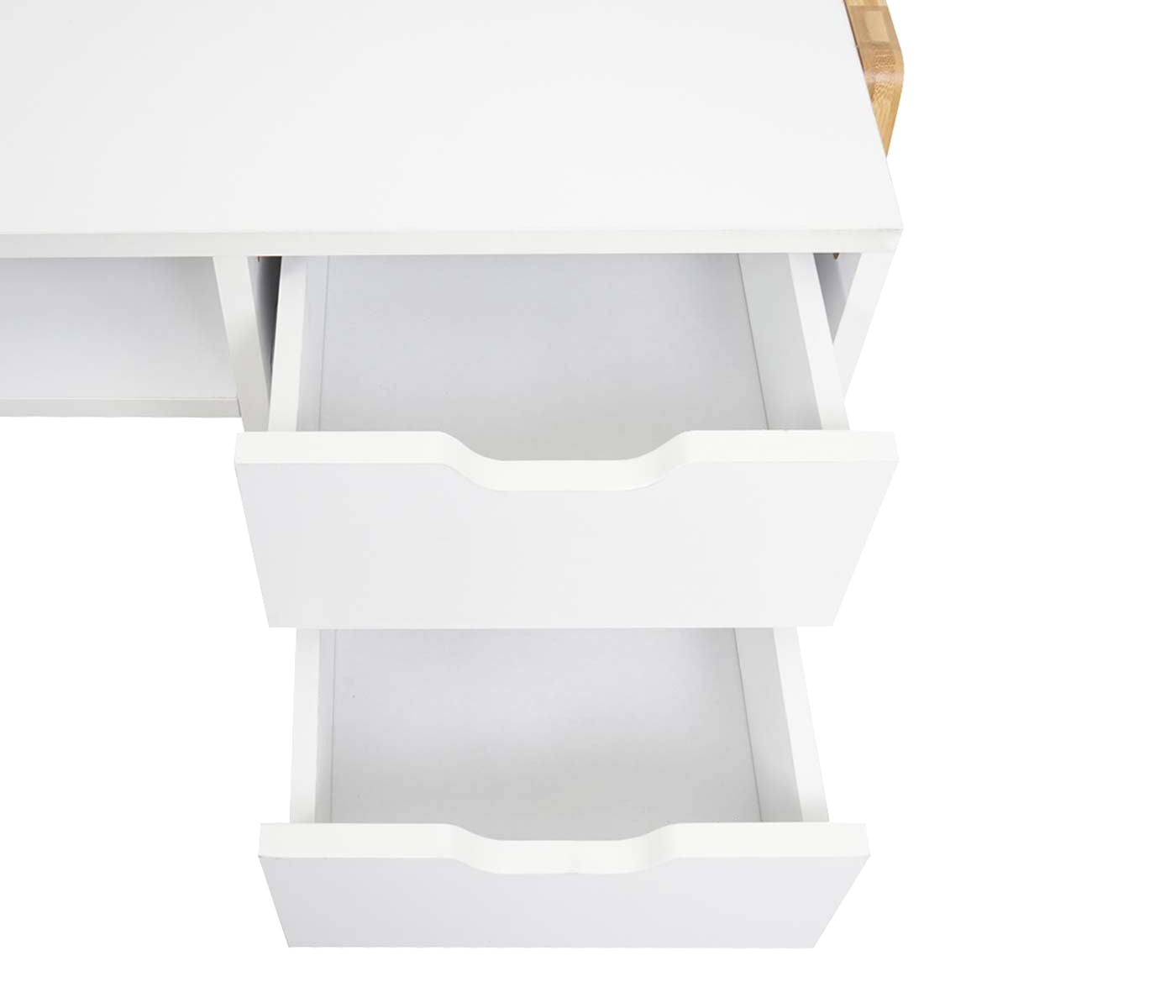 Cosmo Casa - Bureau - Met lade - Bamboe - Wit - 76×115×58 cm