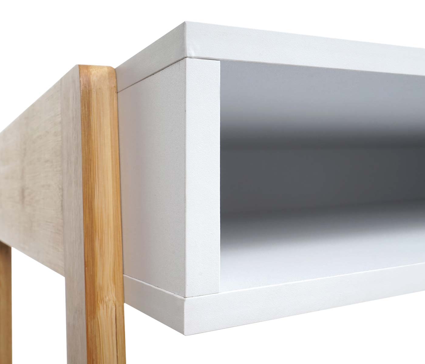 Cosmo Casa - Bureau - Met lade - Bamboe - Wit - 76×115×58 cm