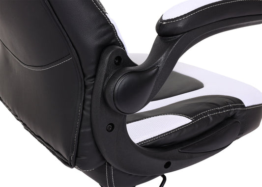 Cosmo Casa - Bureaustoel - Gaming - Kunstleer - Zwart & Wit