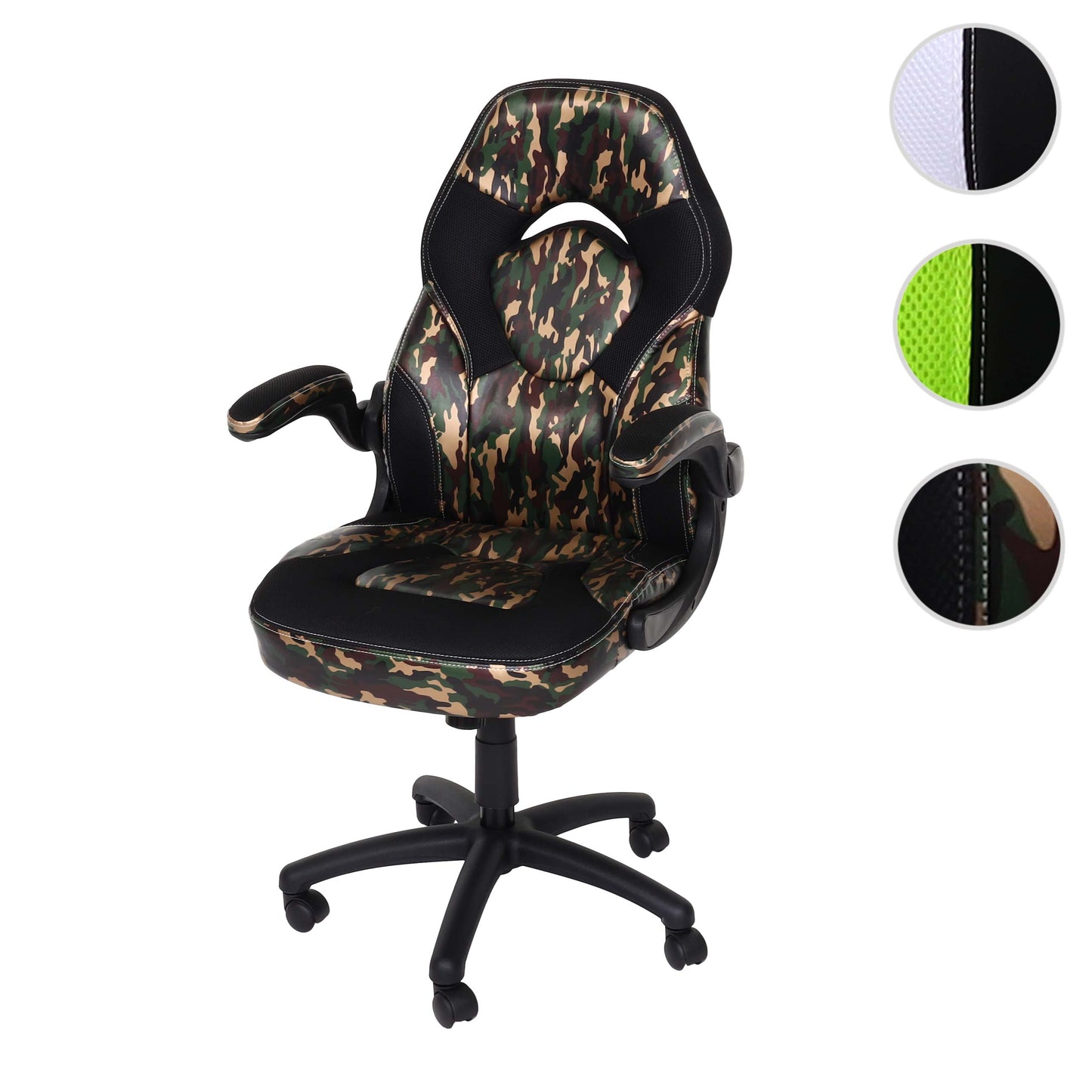 Cosmo Casa - Bureaustoel - Ergonomisch - Kunstleer - Camouflage Zwart