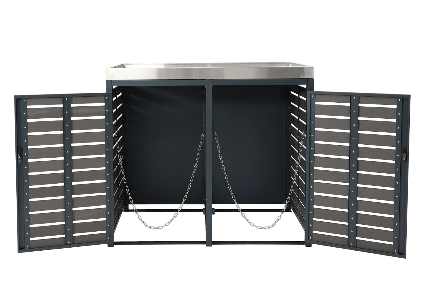 Cosmo Casa - XL Verrijdbare Bakbekleding - Plantenbak op Wielen - WPC & Metaal - Antraciet - 124×146×102 cm / 90 kg