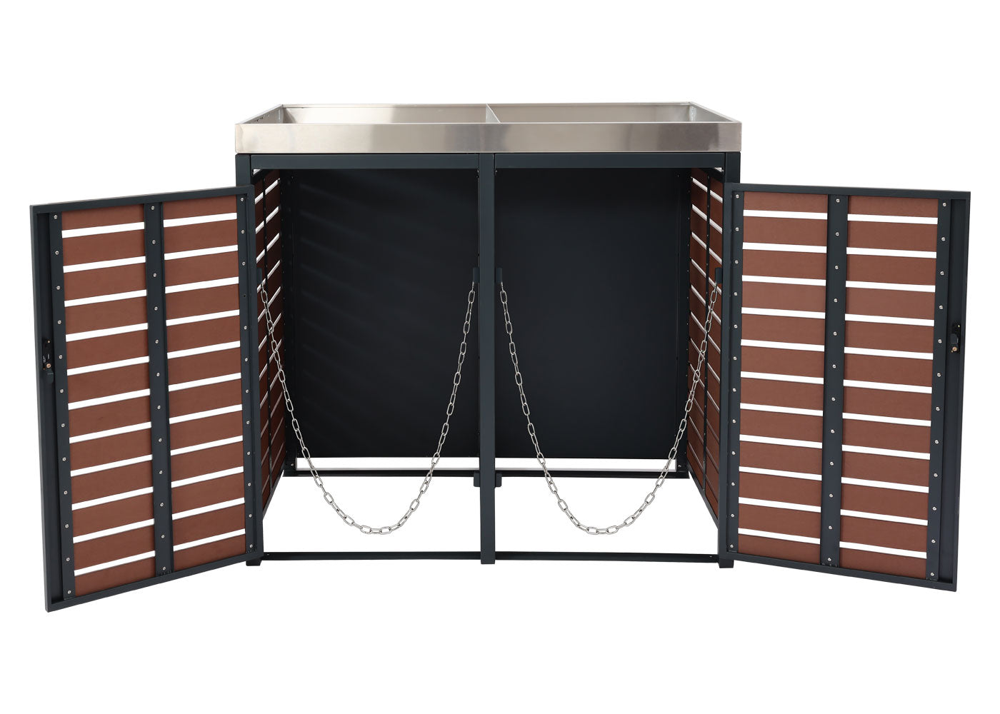 Cosmo Casa - XL Verrijdbare Bakbekleding - Plantenbak op Wielen - WPC & Metaal - Walnoothoutlook - 124×146×102 cm / 90 kg