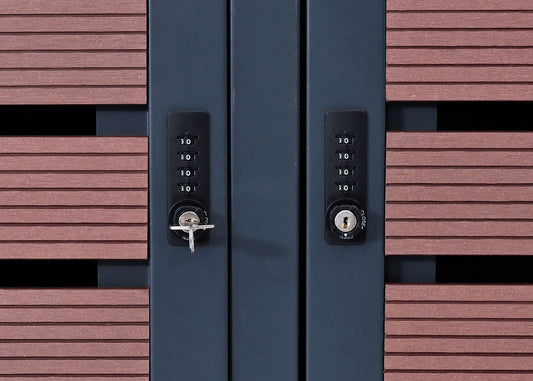 Cosmo Casa - Set van 3 Vuilnisbakbekleding - Plantenbak - WPC & RVS - Walnootlook - 124×200×84 cm