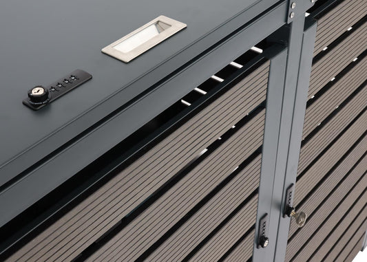 Cosmo Casa - XL Afvalcontainerbekleding - Containerbak - WPC & Metaal - Antraciet - 119×140×102 cm / 86 kg