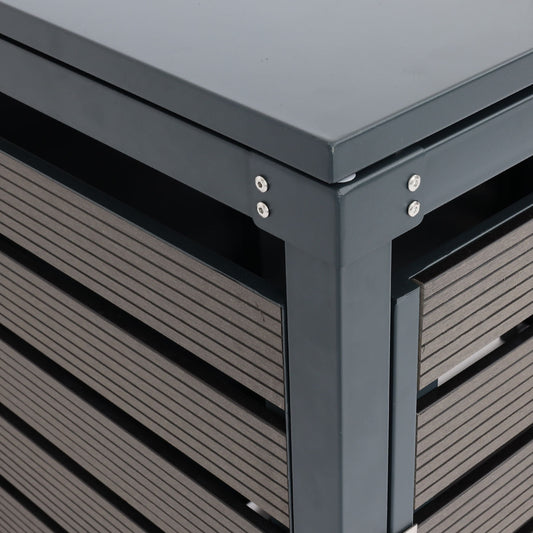 Cosmo Casa - XL Afvalcontainerbekleding - Containerbak - WPC & Metaal - Antraciet - 119×140×102 cm / 86 kg