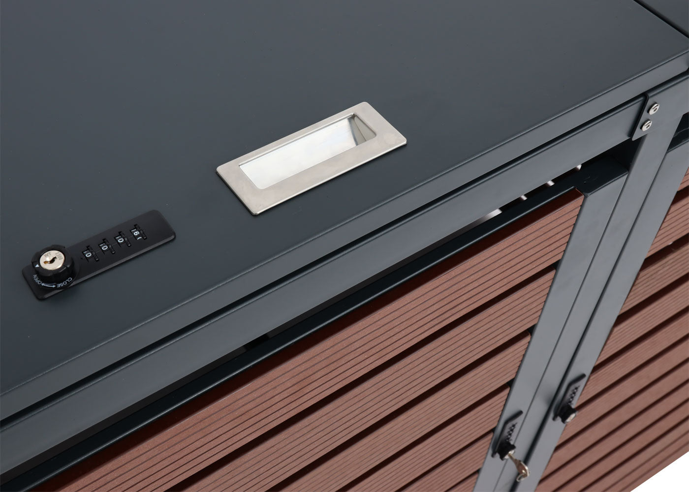 Cosmo Casa - XL Afvalcontainerbekleding - Containerbak - WPC & Metaal - Walnoothoutlook - 119×140×102 cm / 86 kg