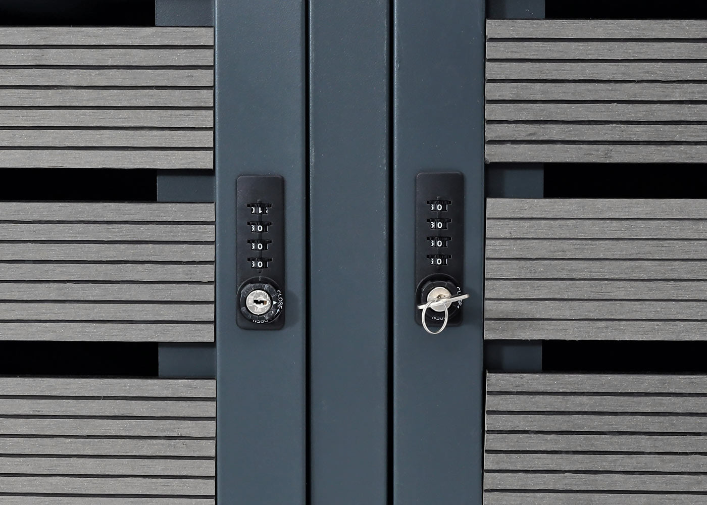 Cosmo Casa - Set van 3 Vuilnisbakbekleding met Deksel - WPC & Metaal - Antraciet - 119×205×84 cm / 109 kg