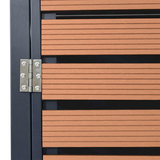 Cosmo Casa - Set van 3 Vuilnisbakbekleding - Bak met Deksel - WPC & Metaal - Teaklook - 119×205×84 cm/109 kg