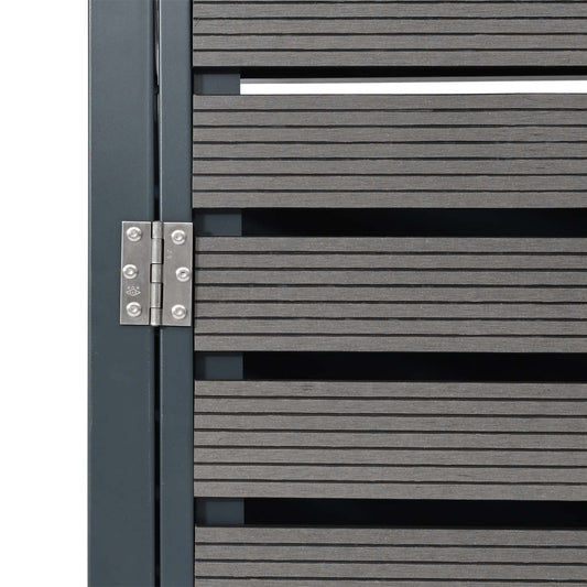 Cosmo Casa - Set van 4 Vuilnisbakbekleding met Afdekking - WPC & Metaal - Antraciet - 119×264×84 cm / 130 kg