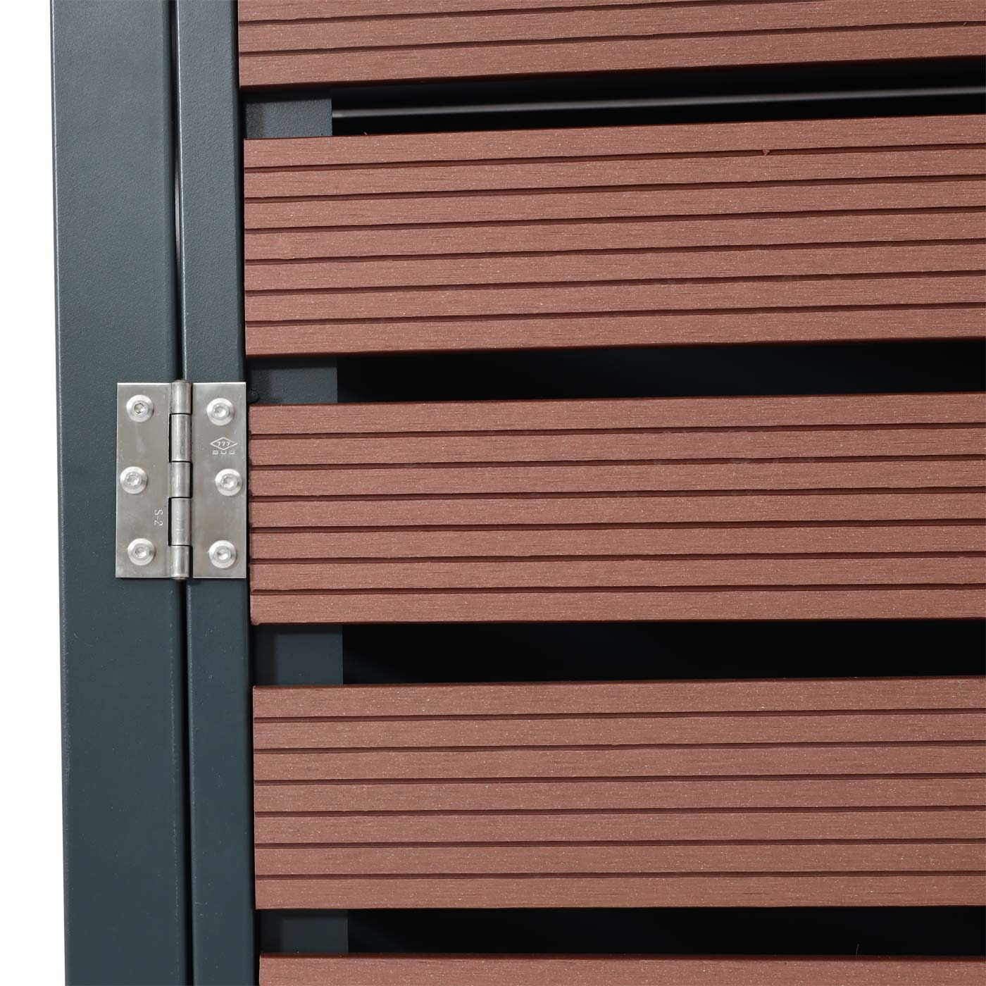 Cosmo Casa - Set van 4 Vuilnisbakbekleding met Deksel - WPC & Metaal - Walnoothoutlook - 119×264×84 cm / 130 kg