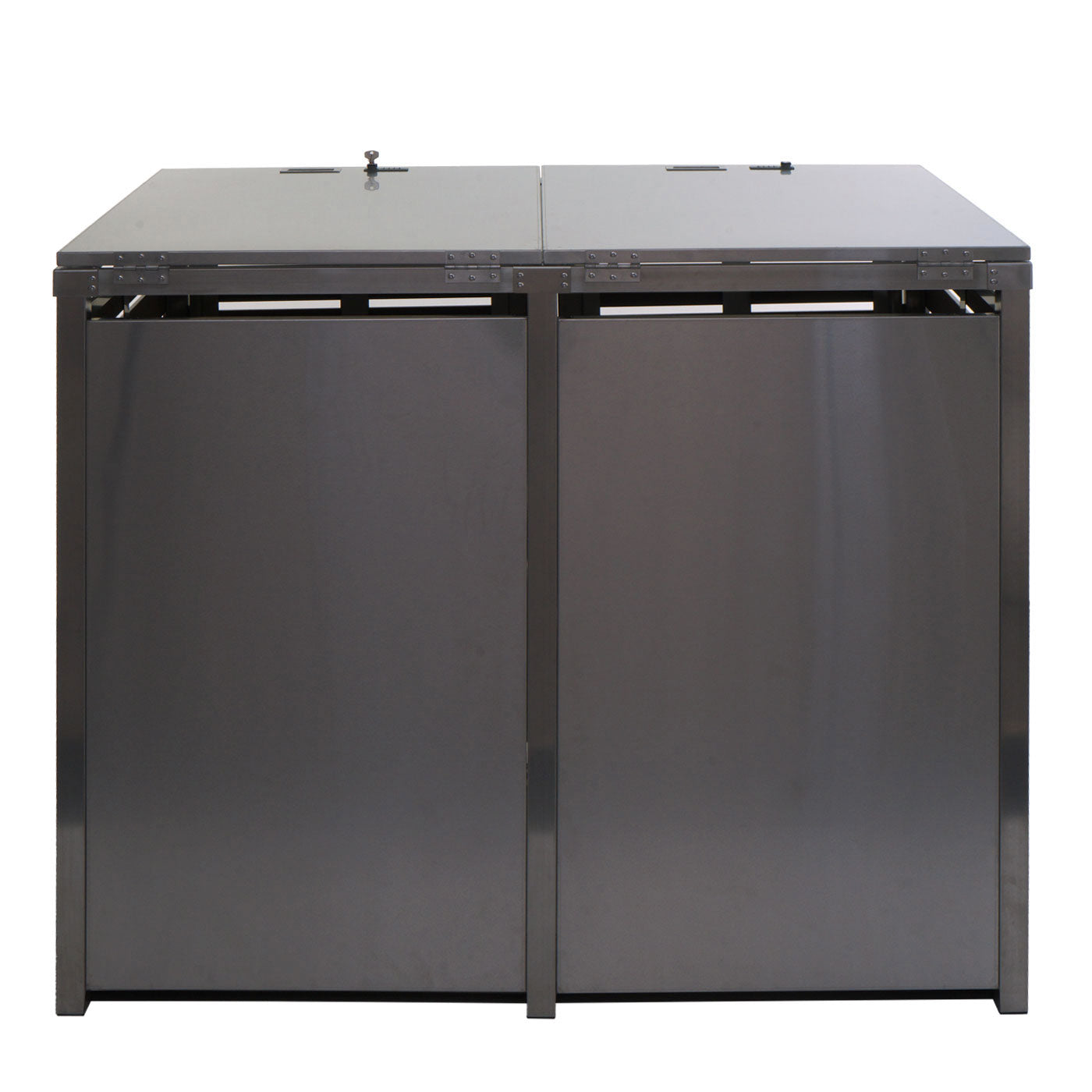 Cosmo Casa - 2 Vuilnisbakbekleding - Vuilnisbakbak - WPC & RVS - Antraciet - 119×134×84 cm / 78 kg