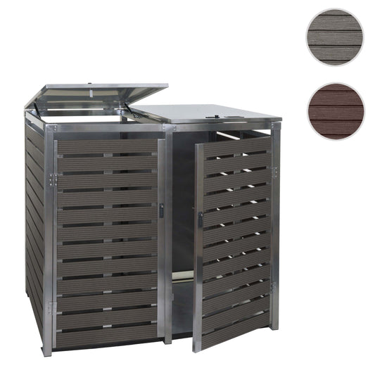 Cosmo Casa - XL Afvalcontainerbekleding - Afvalcontainerbak - WPC & RVS - Antraciet - 117×144×102 cm / 88 kg