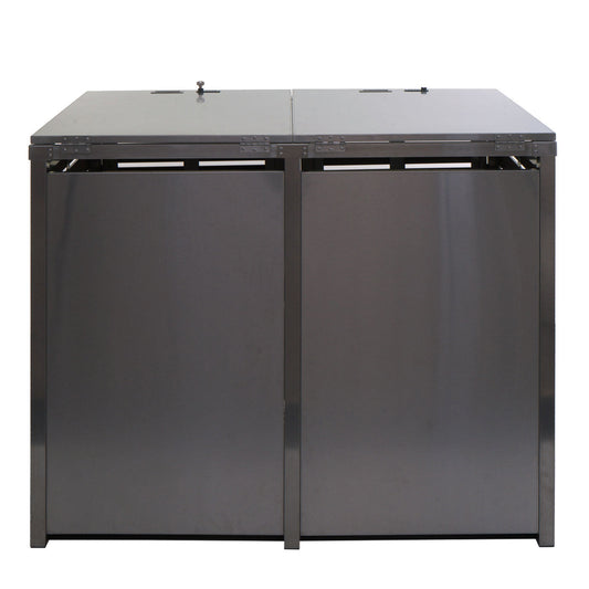 Cosmo Casa - XL Afvalcontainerbekleding - Afvalcontainerbak - WPC & RVS - Antraciet - 117×144×102 cm / 88 kg