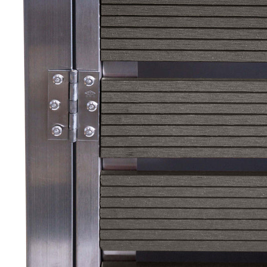 Cosmo Casa - 3-Delige Vuilnisbakbekleding - Vuilnisbakbak - WPC & RVS - Antraciet - 120×200×85 cm / 104 kg