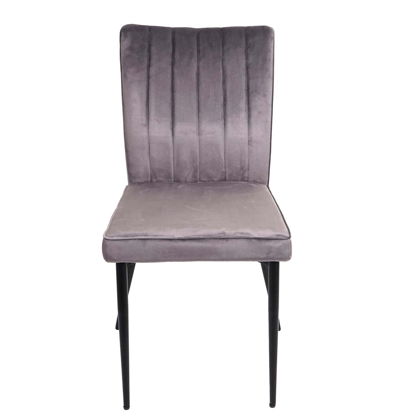 Cosmo Casa - Set van 2 Eetkamerstoelen - Gestoffeerd - Fluweel & Metaal - Donkergrijs