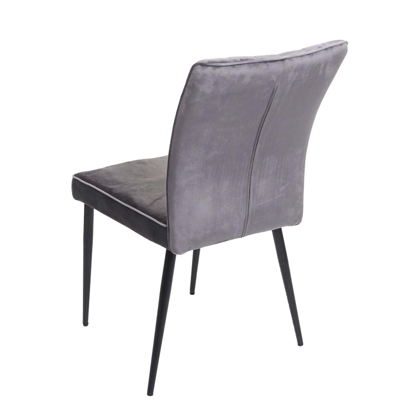 Cosmo Casa - Set van 2 Eetkamerstoelen - Gestoffeerd - Fluweel & Metaal - Donkergrijs