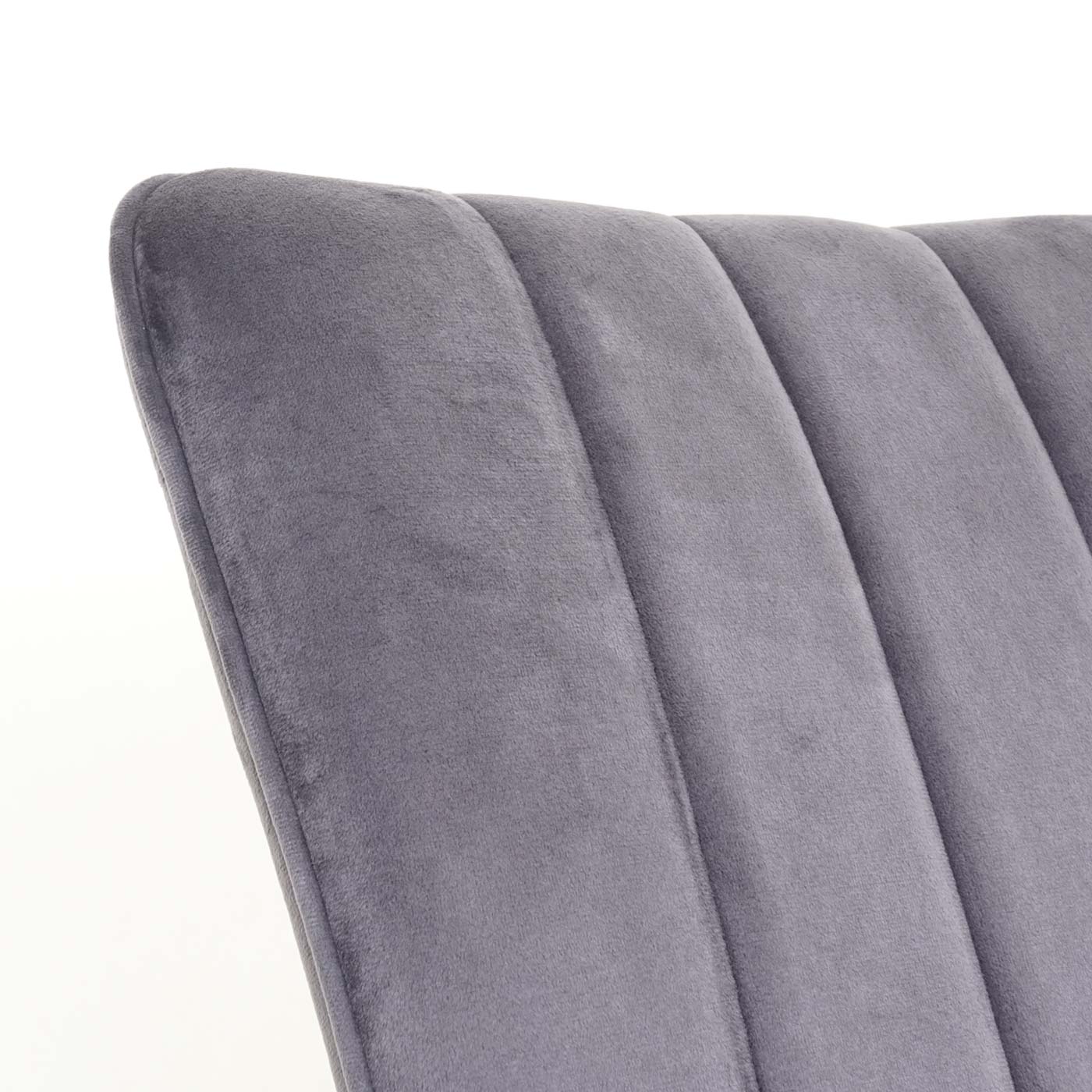 Cosmo Casa - Set van 2 Eetkamerstoelen - Gestoffeerd - Fluweel & Metaal - Donkergrijs