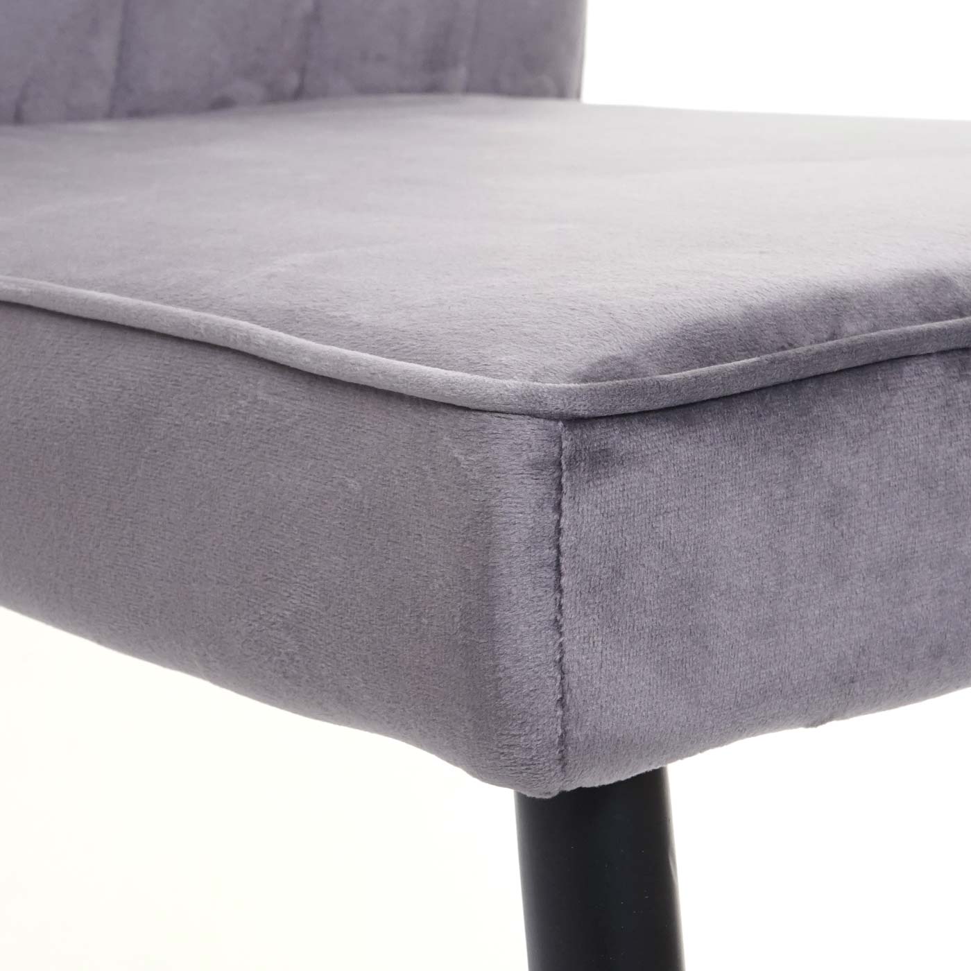 Cosmo Casa - Set van 2 Eetkamerstoelen - Gestoffeerd - Fluweel & Metaal - Donkergrijs