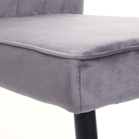 Cosmo Casa - Set van 2 Eetkamerstoelen - Gestoffeerd - Fluweel & Metaal - Donkergrijs