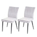 Cosmo Casa - Set van 2 Eetkamerstoelen - Gestoffeerd - Fluweel & Metaal - Lichtgrijs