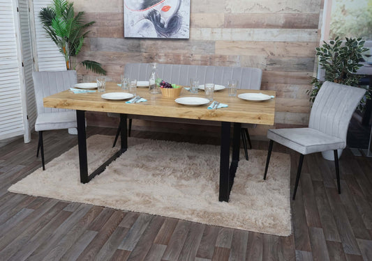 Cosmo Casa - Eetkamerset - Gastronomie - Fluweel & Metaal - Lichtgrijs