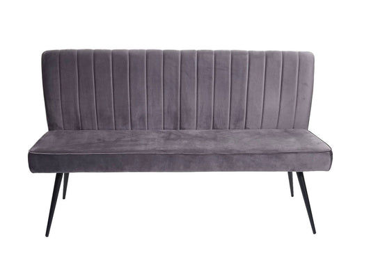 Cosmo Casa - Bank - Gestoffeerd - Textiel & Metaal - Donkergrijs - 160 cm