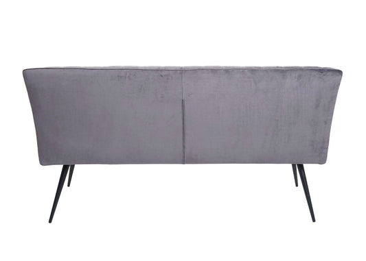 Cosmo Casa - Bank - Gestoffeerd - Textiel & Metaal - Donkergrijs - 160 cm