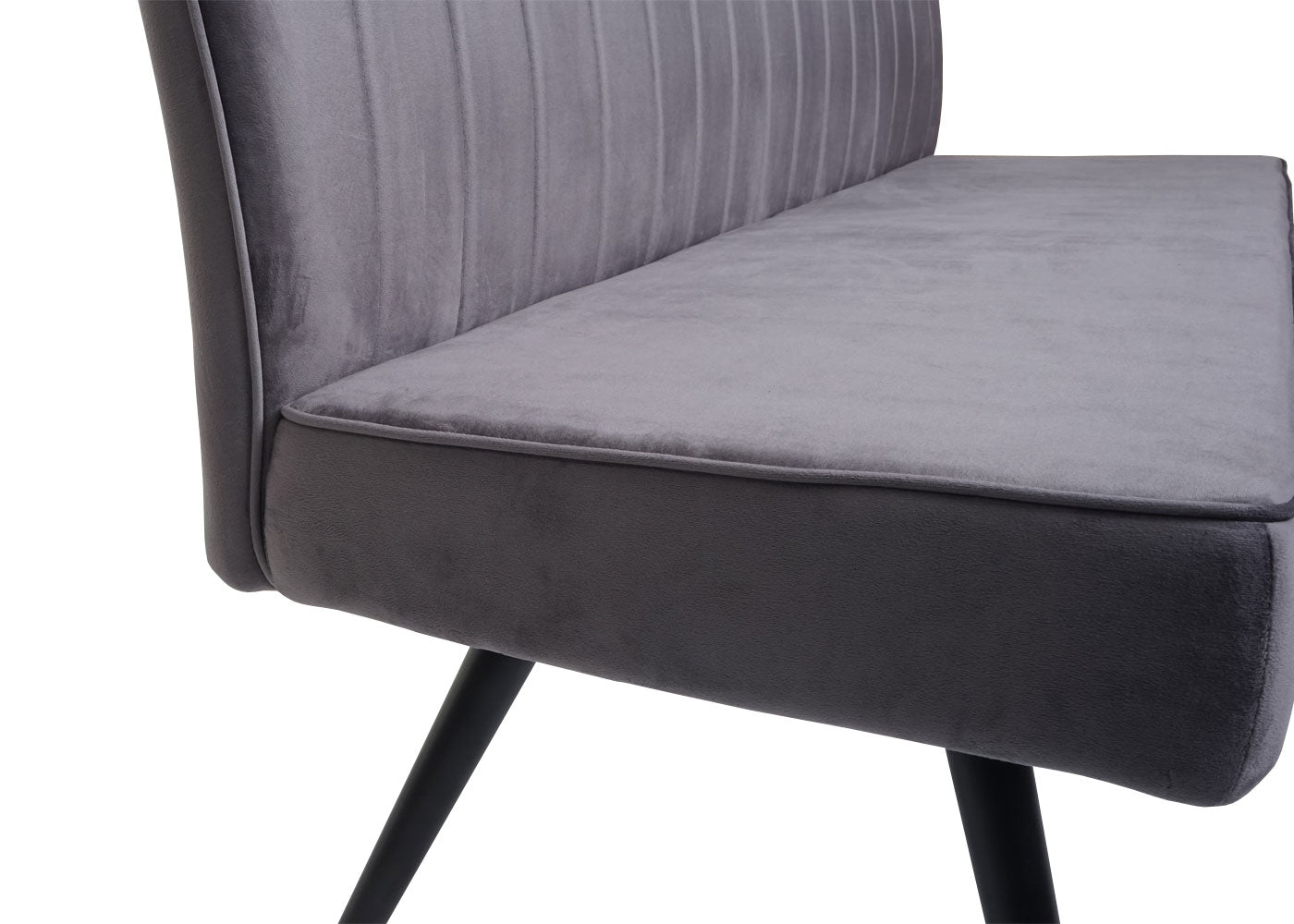 Cosmo Casa - Bank - Gestoffeerd - Textiel & Metaal - Donkergrijs - 160 cm